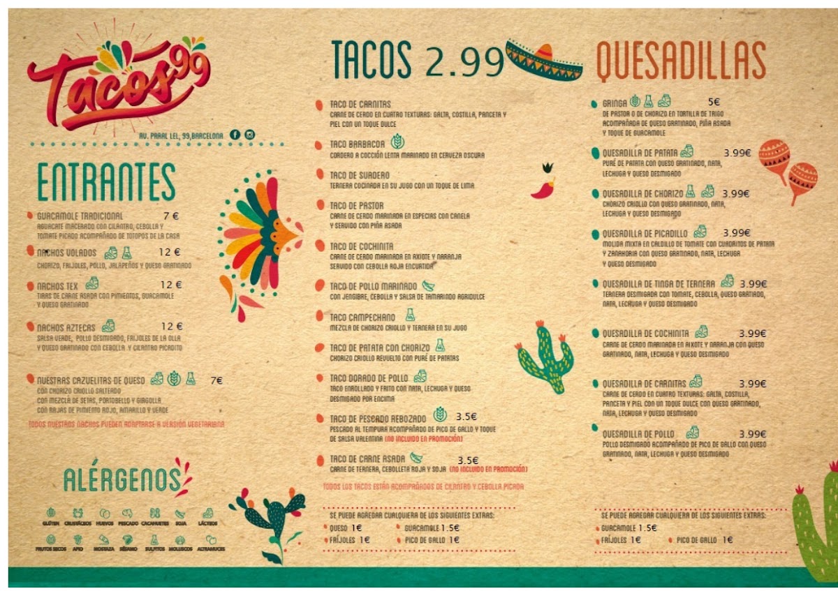 Menu Tacos 99-1