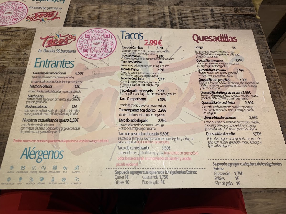 Menu Tacos 99-4