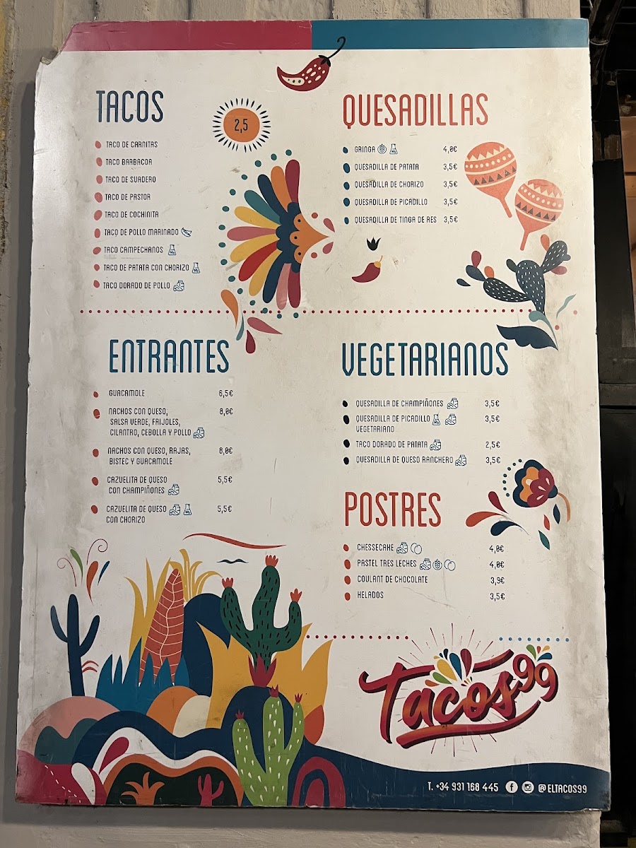 Menu Tacos 99-8